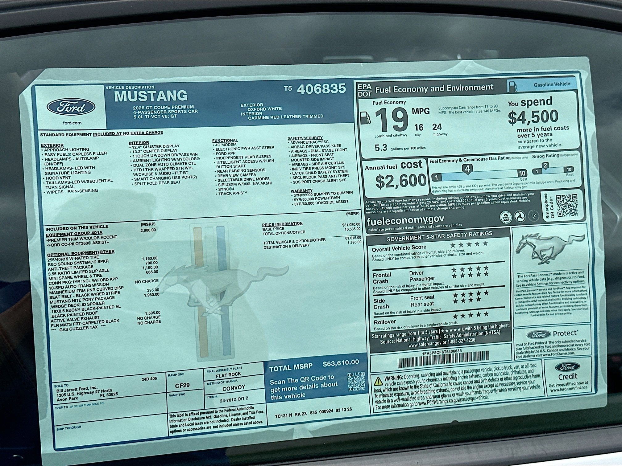 2026 Ford Mustang GT Premium Fastback