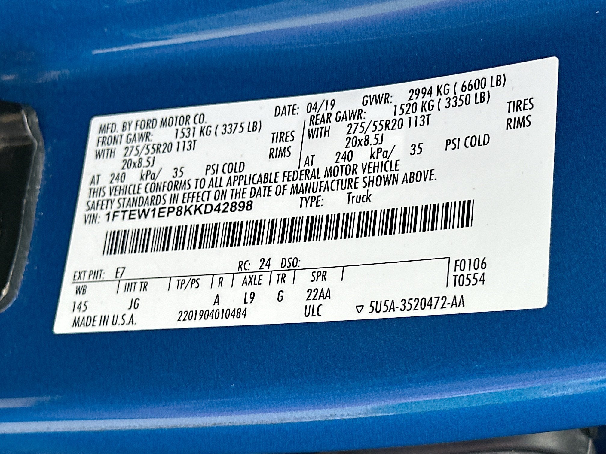 2019 Ford F-150 XL