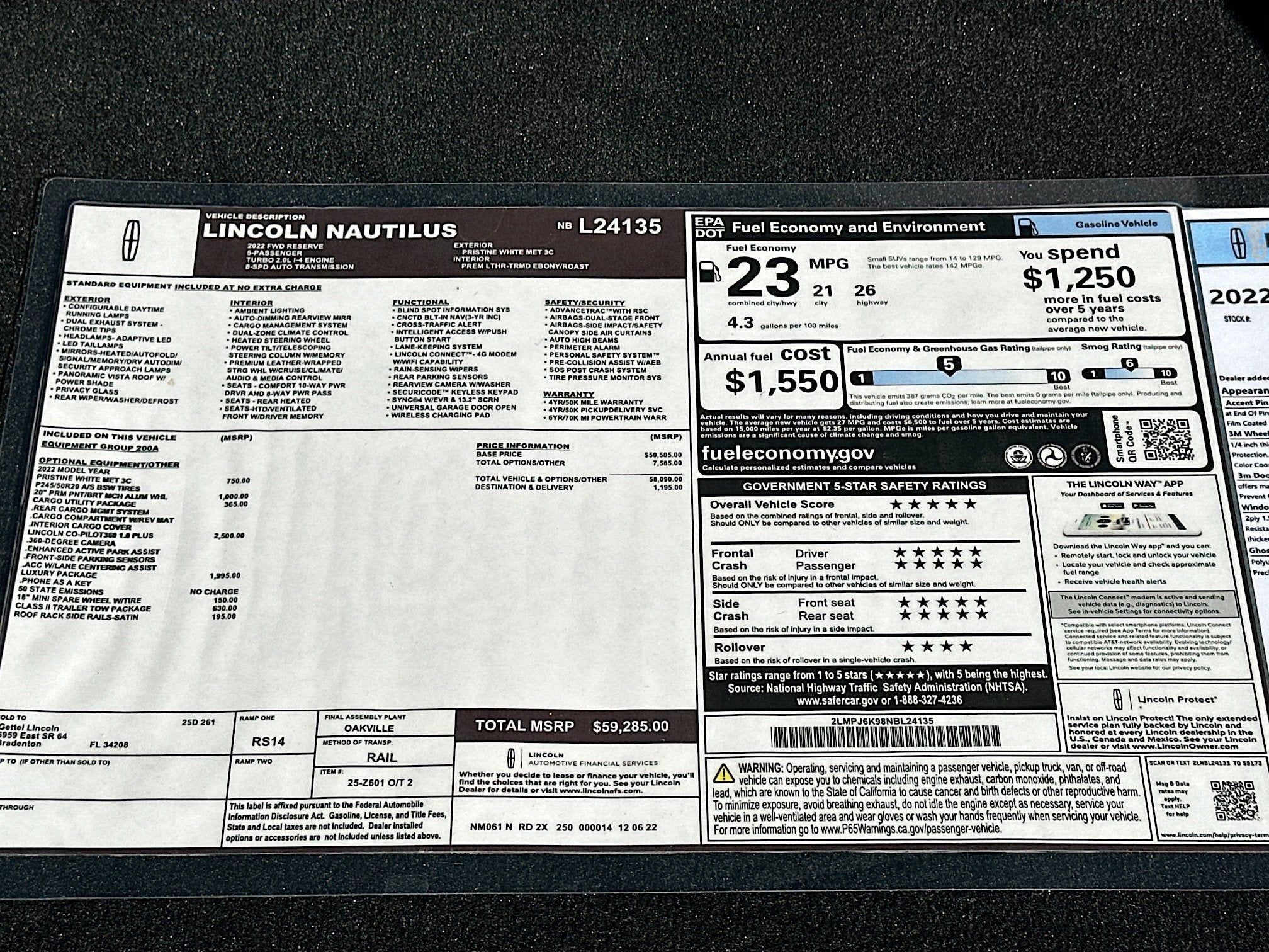 2022 Lincoln Nautilus Reserve