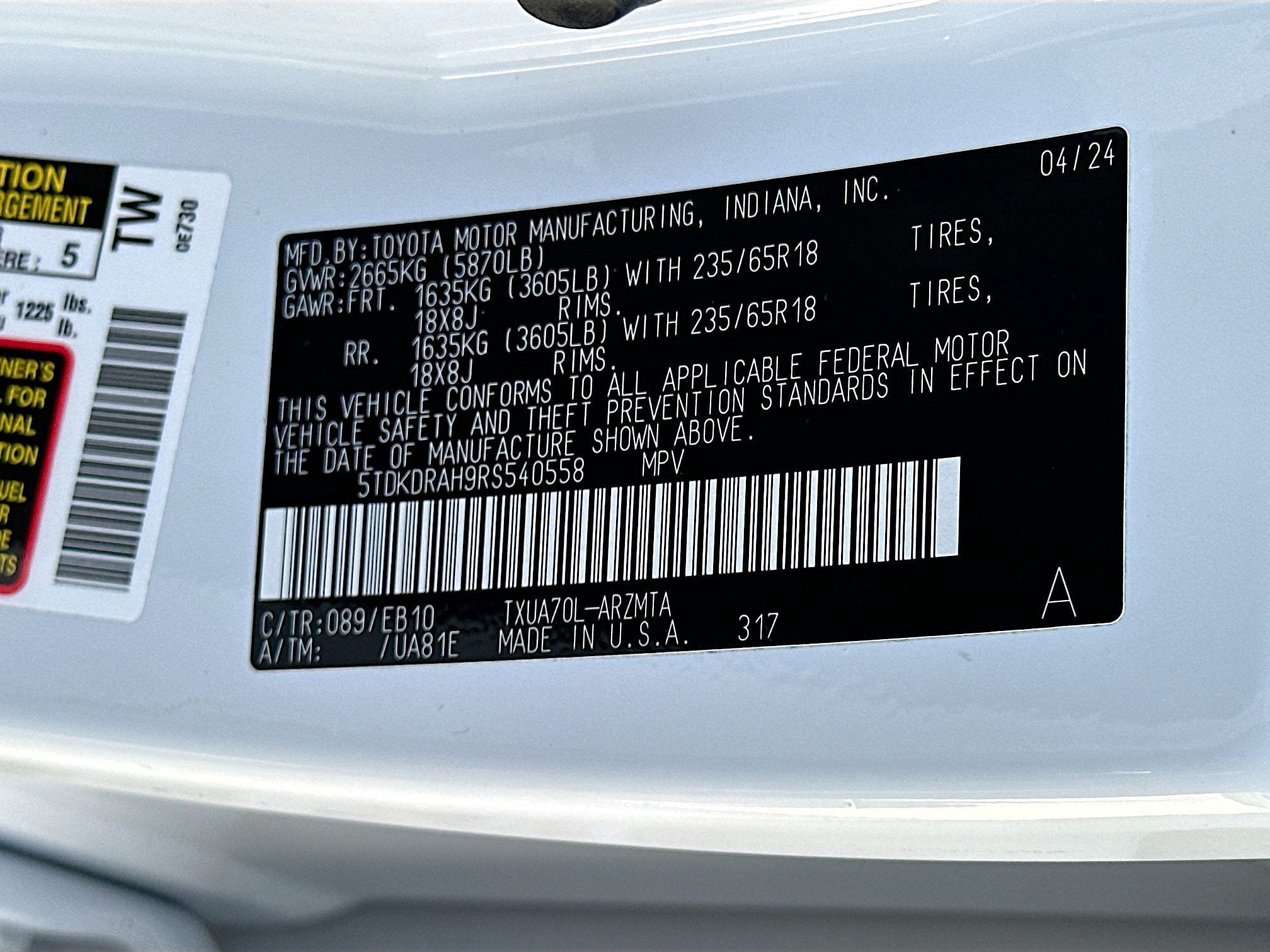 2024 Toyota Highlander Sport