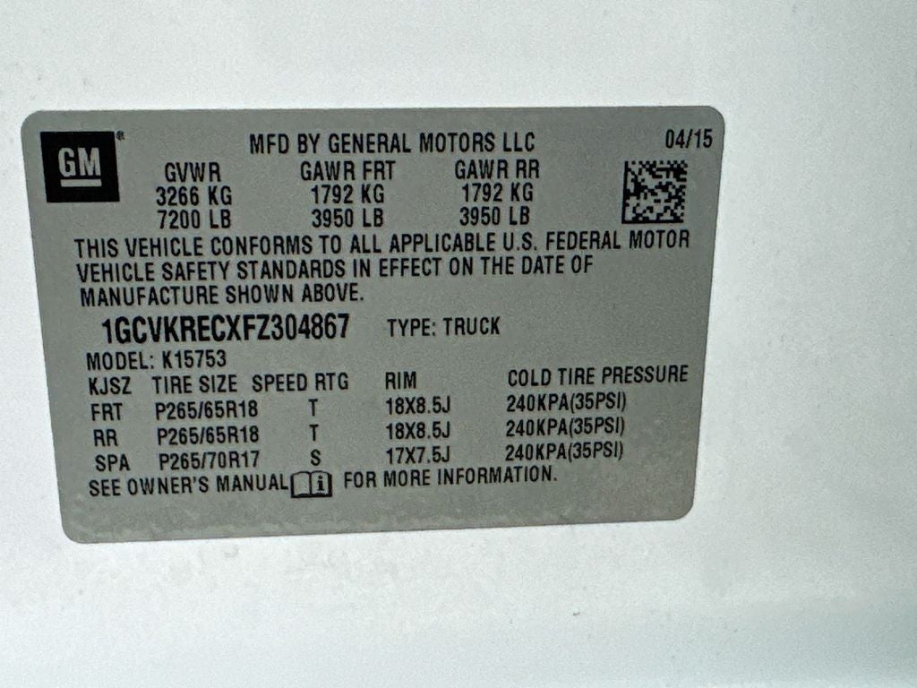 2015 Chevrolet Silverado 1500 LT LT2