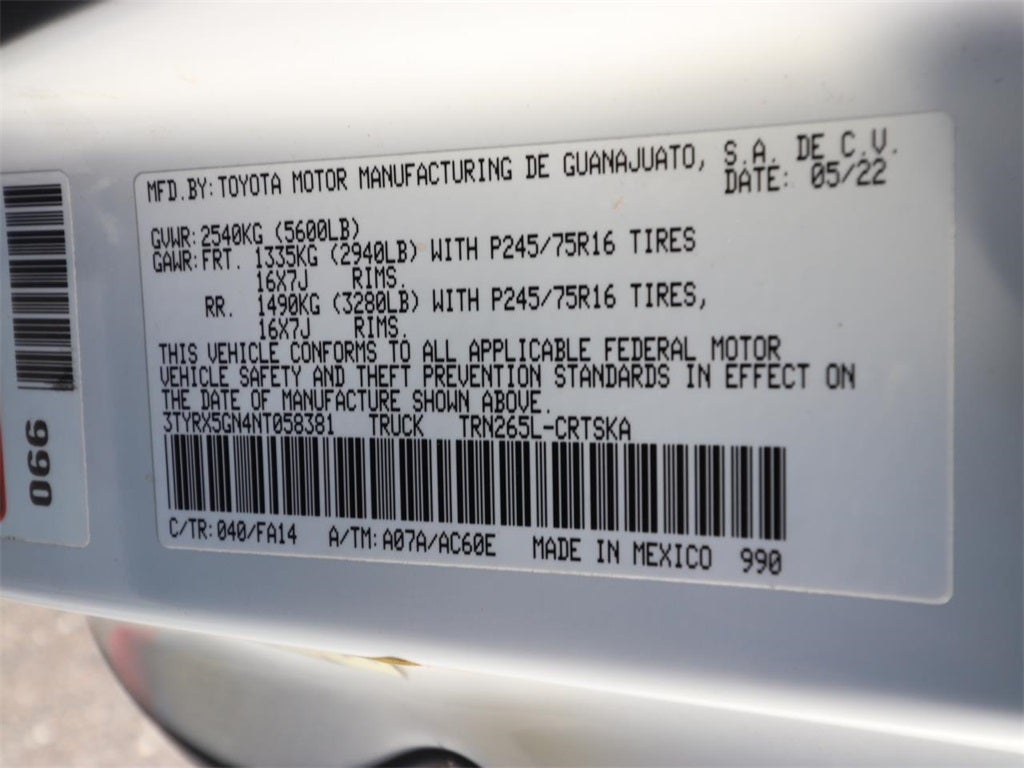 2022 Toyota Tacoma SR