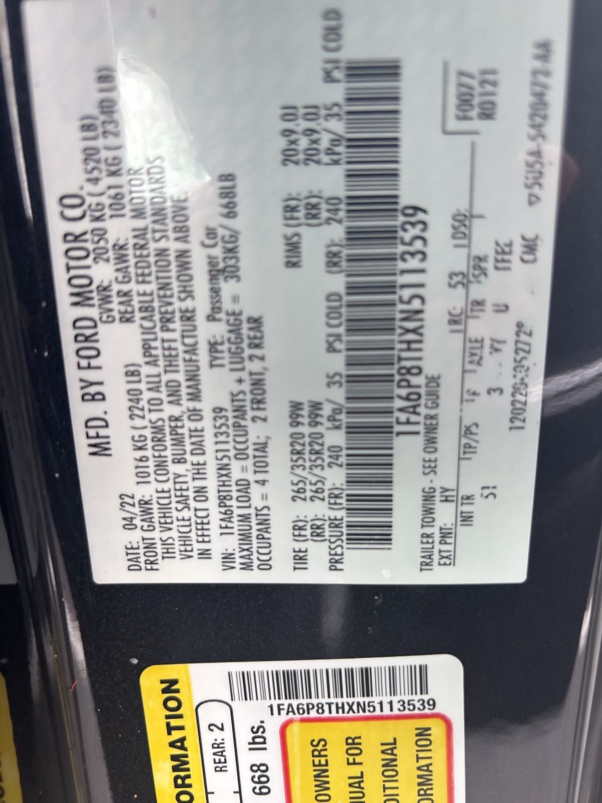 2022 Ford Mustang EcoBoost Premium