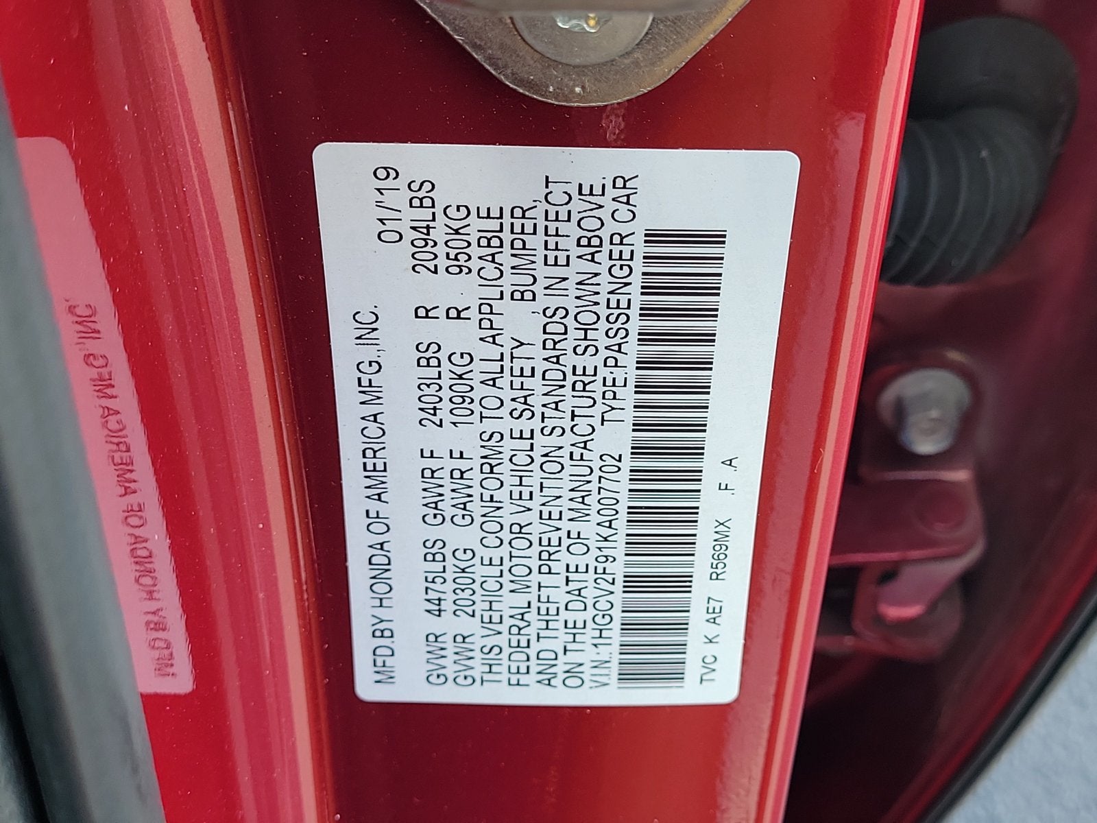 2019 Honda Accord Touring 2.0T