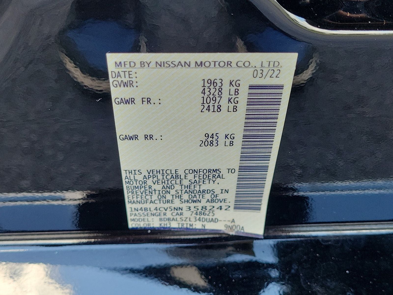 2022 Nissan Altima 2.5 SR